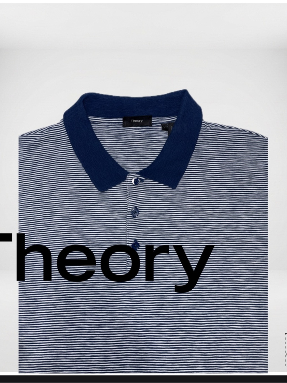 Theory Women’s Cotton Striped Polo Shirt Size L